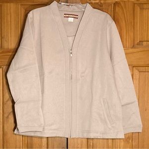 NWT Vintage Haband Tudor Court Full Zipper Cardigan Size L